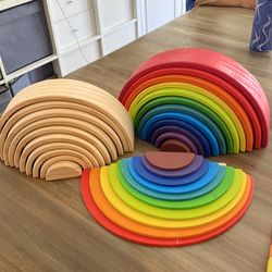 🌈 Wooden Montessori Rainbow Stackers