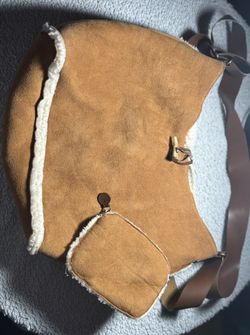 GAP Faux Suede Sherpa Shoulder Bag