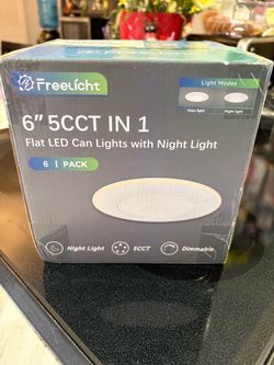 FREELICHT 6 pk 5/6” LED recessed lights W nightlight