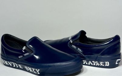 Vans x BXR Classic Slip-On Navy Leather Sneakers