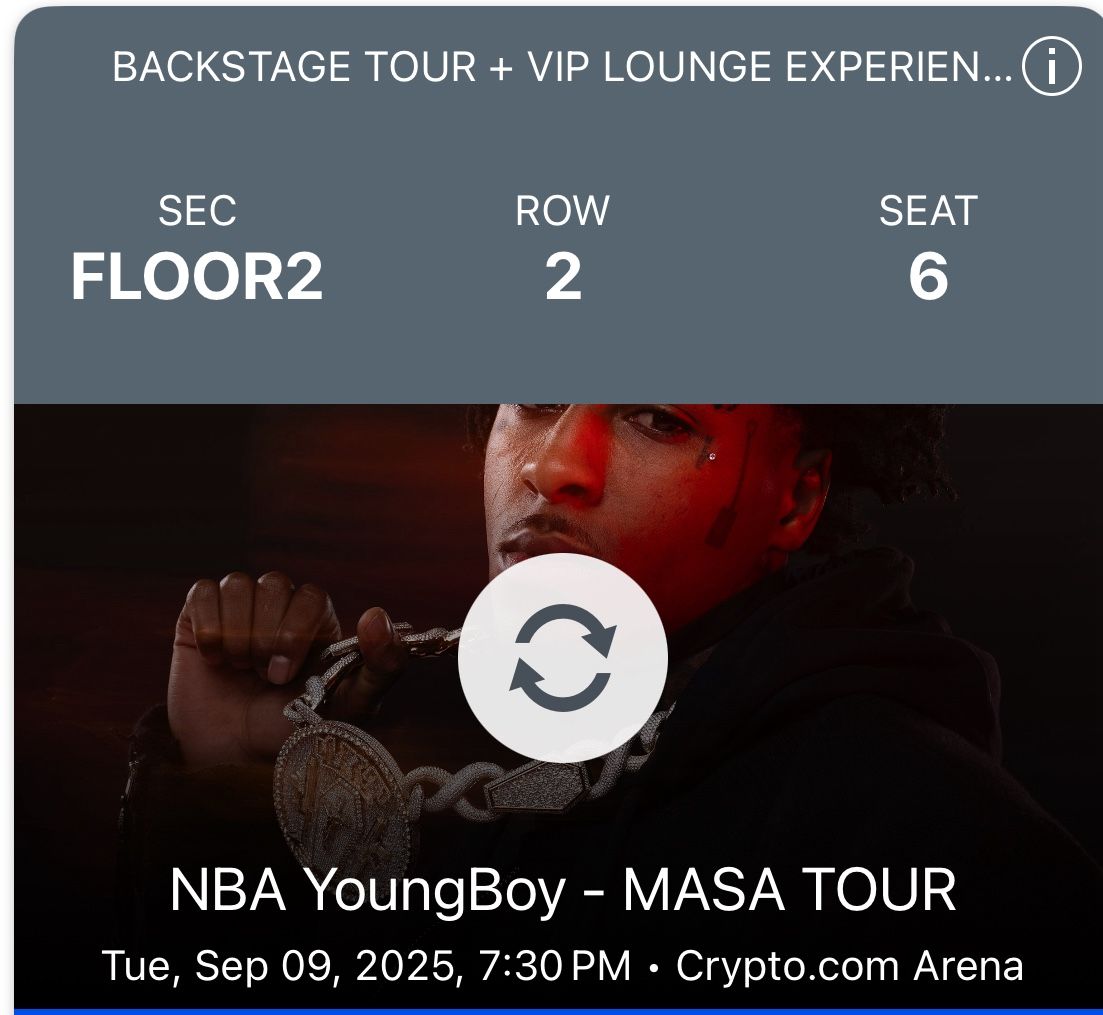 NBA Youngboy concert Ticket BACKSTAGE+VIP LOUNGE EXPERIENCE