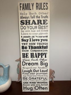 ✨Large Kirkland’s Family Rules Wall Sign | Farmhouse Decor✨