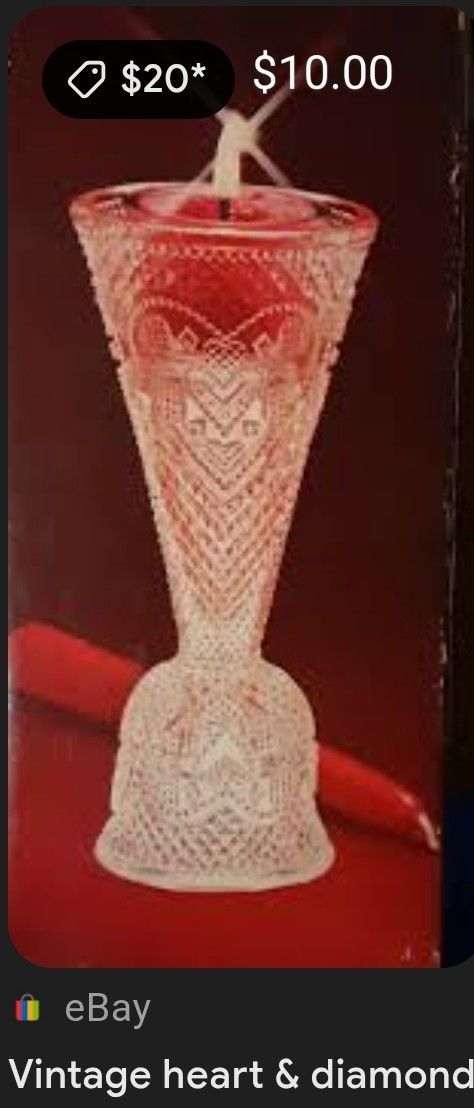 Avon Heart And Diamond Candle Holder