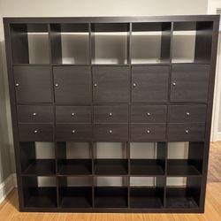 IKEA  KALLAX Shelving   71 5/8 X 71 5/8   Black-Brown