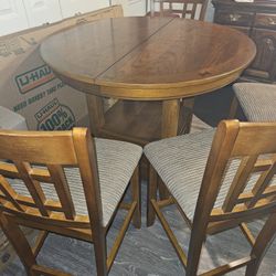 Solid wood table with the extension on the top