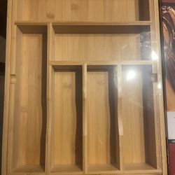 Brand New Bamboo Expandable Draw Organizer 