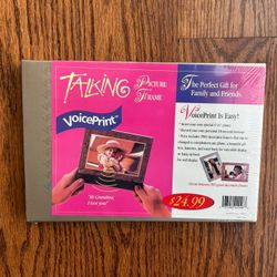 Talking Picture Frame 4 X 6 New Factory, Sealed Inbox Voice Print 10 Seconds Recordable Vtg