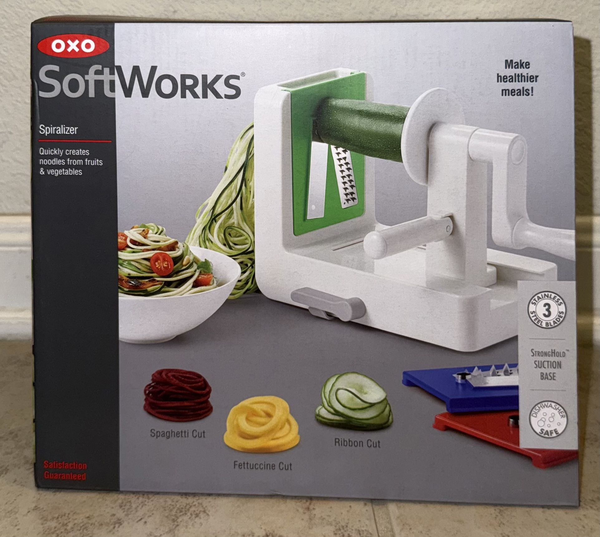 OXO Softworks Tabletop Spiralizer with 3 Blades & Removable White