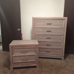Grey Tall Dresser and Night Stand - $385