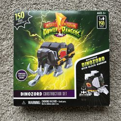 MIGHTY MORPHIN POWER RANGERS MASTADON DINOZORD CONSTRUCTION SET BLACK RANGER 150 PIECES NEW