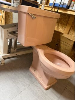 Pink vintage working  toilet