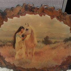 Wood Horse Glazed Picture