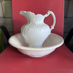Porcelain Pitcher And Wash Basin