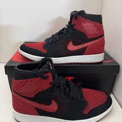 Air Jordan 1 Retro High OG Flyknit “Bred” – Size 9.5M