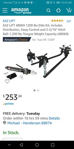 EAZ LIFT Elite Kit, Includes Distribution, Sway Control and 2-5/16" Hitch Ball-1,200 lbs Tongue Weight Capacity