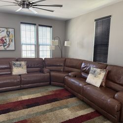 Used Leather Sectional 