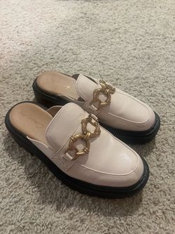 Beige and gold loafers Sam Edelman