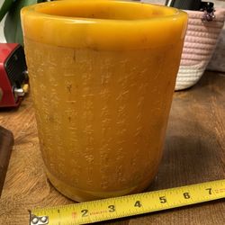 Chinese antique vintage pen holder or vase decoration
