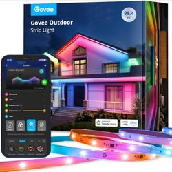 Govee Outdoor LED Strip Lights, 98.4ft Smart Outdoor Lights Work with Alexa and Google Assistant, App Control, IP65 Waterproof, RGBIC Lights for Patio