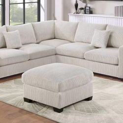 BRAND NEW 4PCS SECTIONAL SOFA SET WITH OTTOMAN AND ACCENT PILLOW INCLUDED $499+tax