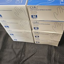 8 NEW Boxes of 100 Count 4 MEDIUM 4 LARGE Latex Gloves Mechanics Commercial Safety