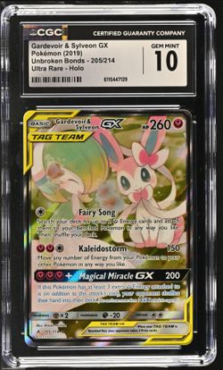 CGC 10 Gardevoir & Sylveon GX TAG TEAM Full Art Holo Pokemon Card