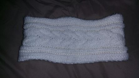 White knit Head warmer