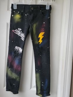 Boy Jeans:brand:trestles .color:black With Designs. Size:12