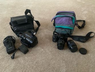 Panasonic camcorder & Minolta 35mm camera