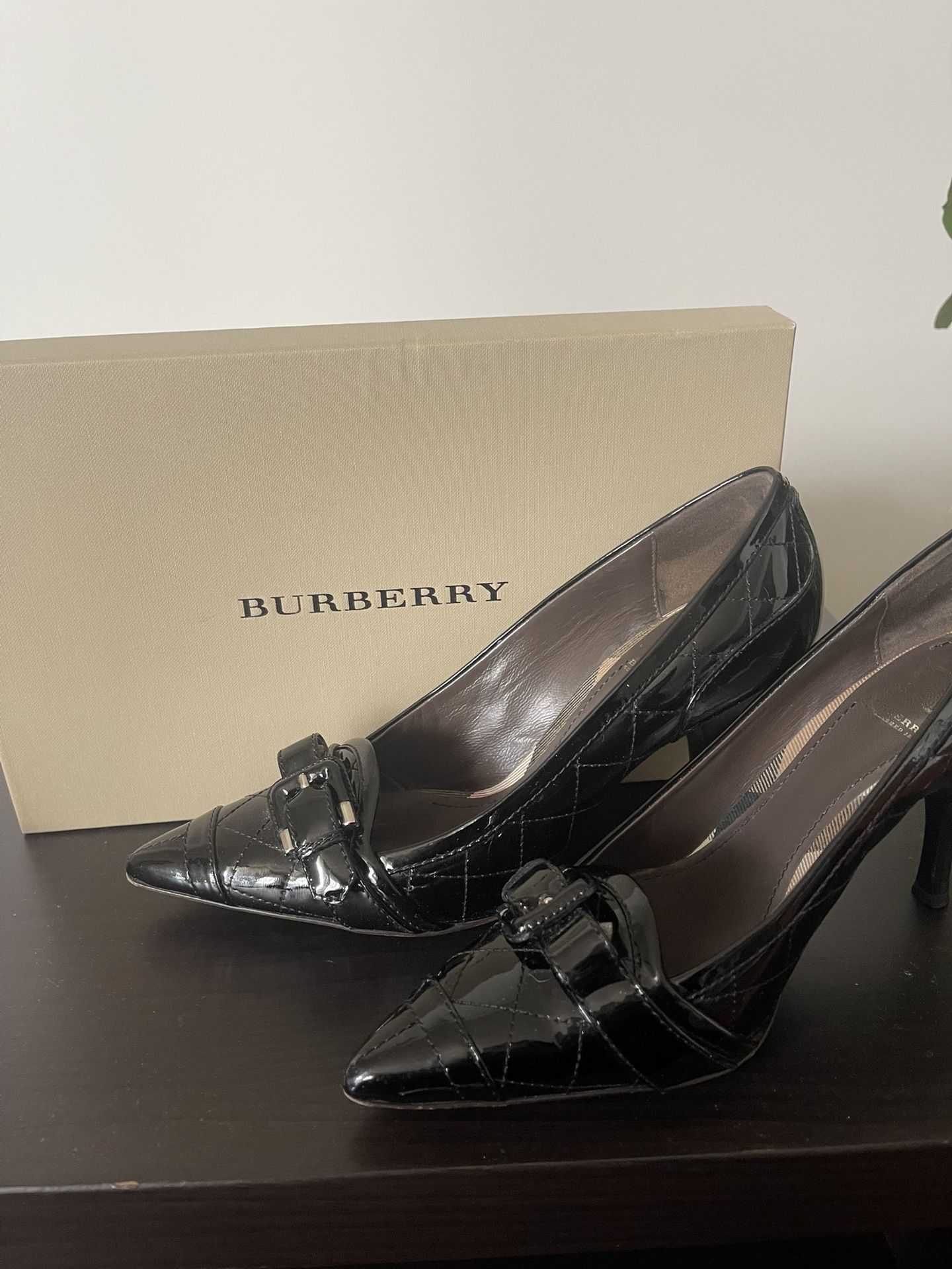 Black Quilted Burberry Heels