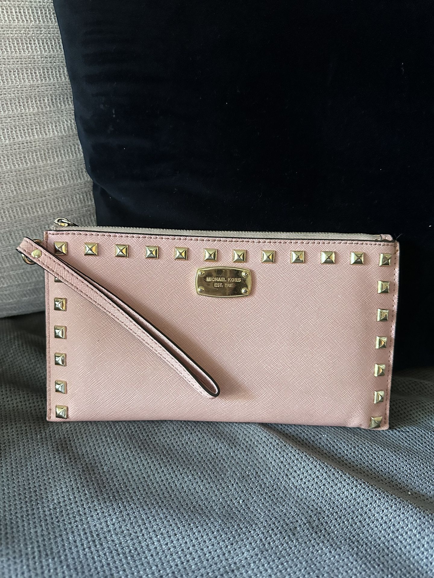 Pink Studded Michael Kors Clutch