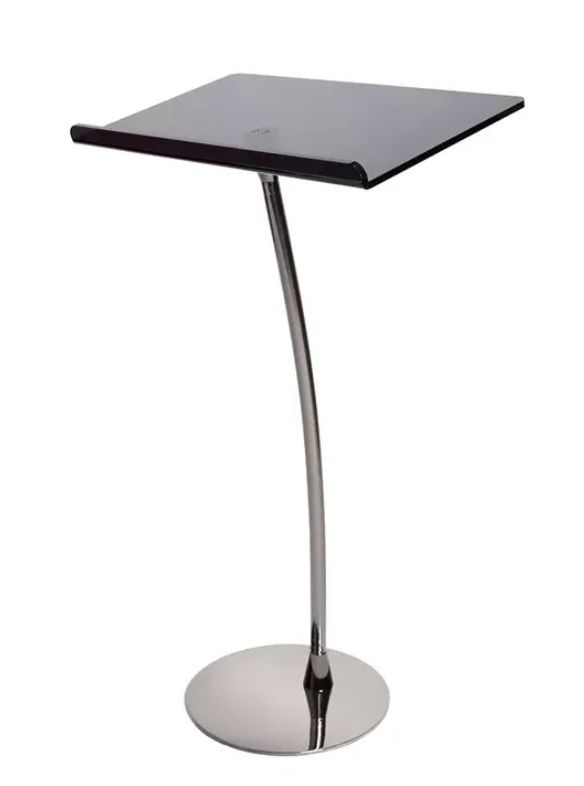 Stainless Steel Post With Acrylic Top Podium Modern podium Podium Black Stainless Steel Curved Post with Acrylic Top Pulpit
