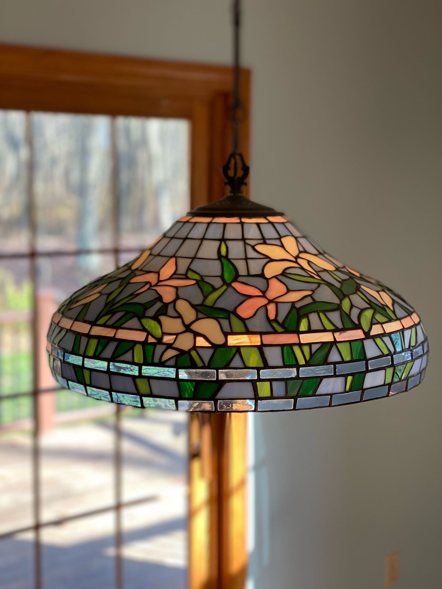 Stained Glass Hanging Light Fixture