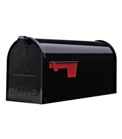 Gibraltar Mailboxes Elite Medium, Steel, Post Mount Mailbox, Black