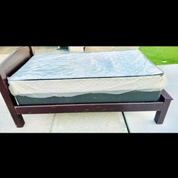 Twin Size Bed Frame With Mattress And Box Spring
