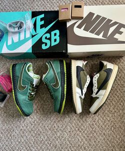 ❤️‍🔥(Both Size 8 Heaters)💚 Nike Sb Dunk Low “Green Lobster” ❤️‍🔥 & Jordan 1 Low Travis Scott “Medium Olive” ❤️‍🔥