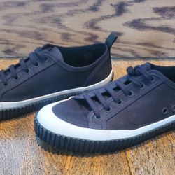 James Perse - Mens - Size 9 - Low - Sneakers - Lace Up - Rubber Trimmed Canvas - Black/White ($400 - New)
