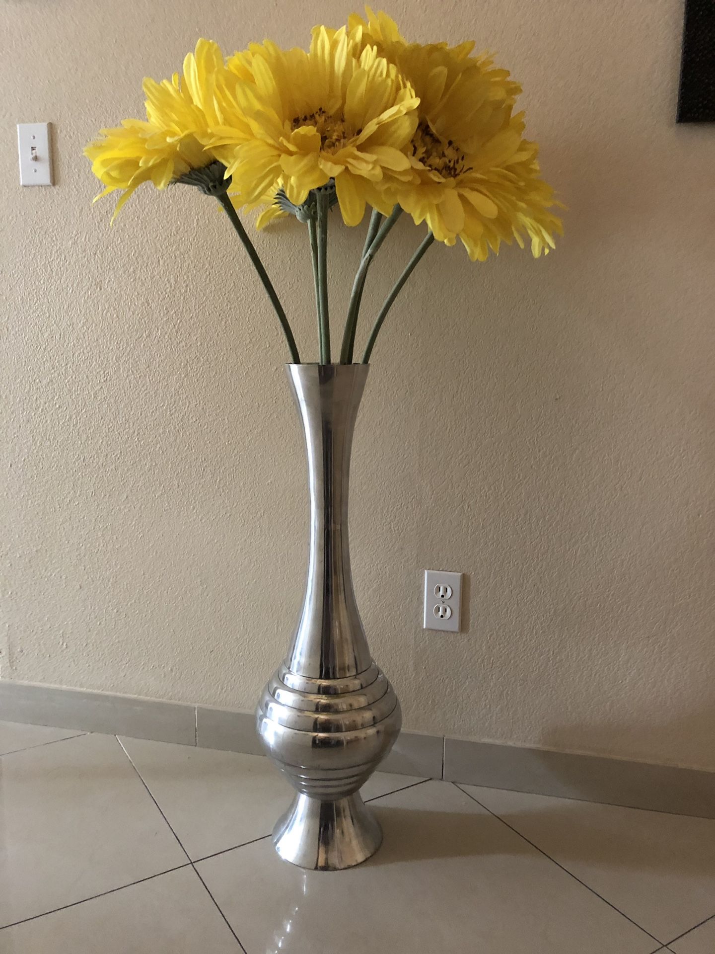 Tall vase and flowers