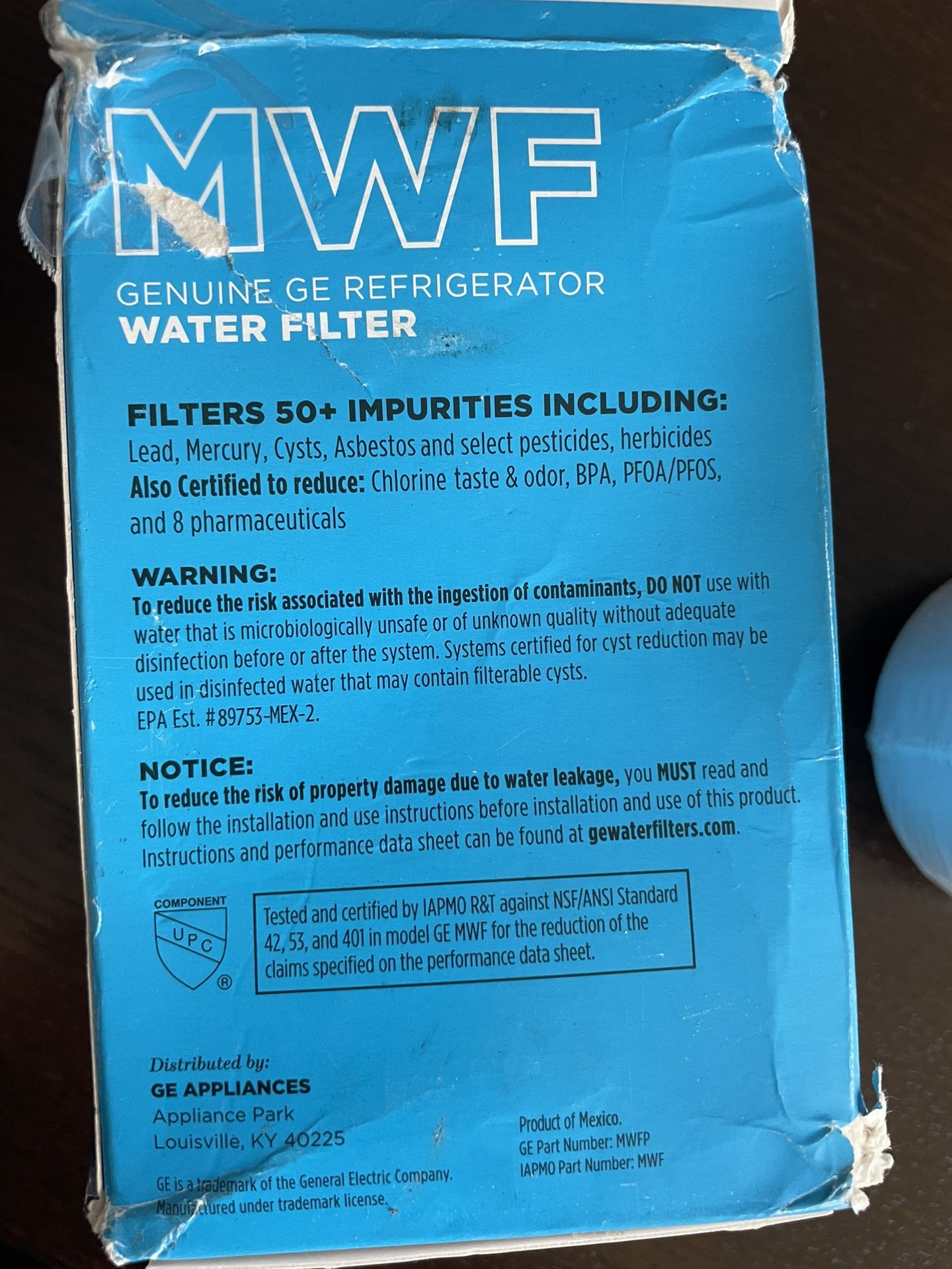 GE MWF Refrigerator Water Filter
