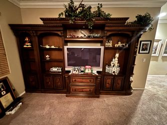 Library With Desk And TV Stand/drawers.