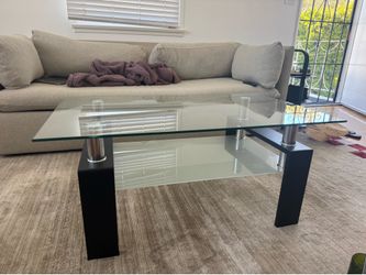 Double Shelf Glass Coffee Table