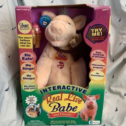 Vintage Real Live Babe And Friends Pig In The City Interactive Talking Doll NIB