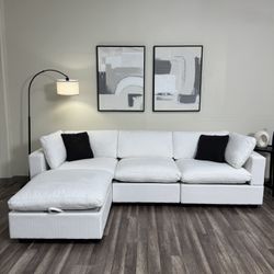 0 DOWN FINANCING New In Box White Cloud Modular Sectional Couch Sofa