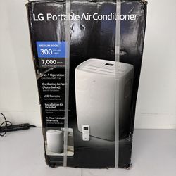 7,000 (DOE) BTU 115-Volt Portable Air Conditioner Cools 300 Sq. Ft. with Dehumidifier and LCD Remote in White