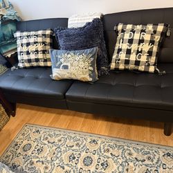 Fantastic buy black Leather Futon