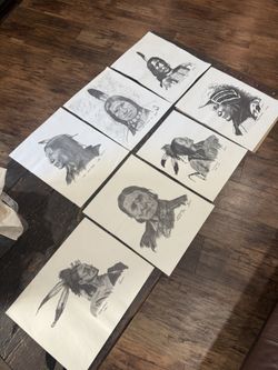 Vintage old sketches native Americans 1800s drawings incredible