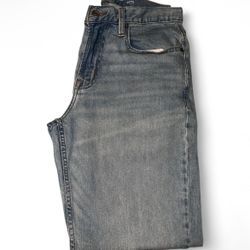 Light blue loose fit jeans with a straight leg