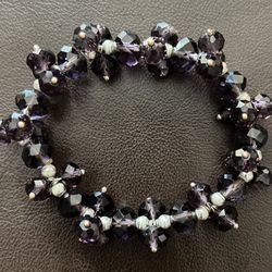 Purple Bauble Stretch Bracelet 