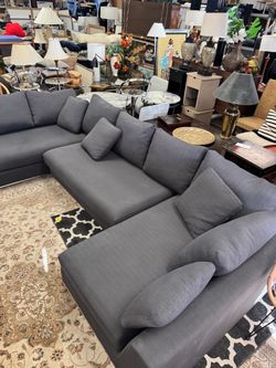 Gray Fabric Sectional Sofa