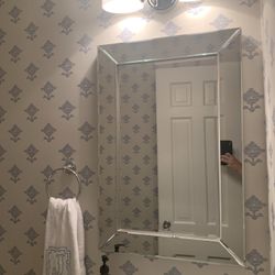 Pottery Barn Chrome  Double Sconce And Mirror